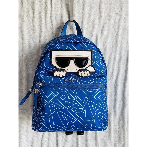 NWT Karl Lagerfeld Paris Amour Lettered Backpack - Lagoon/ White main image 12
